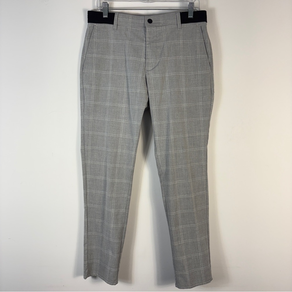 ❤️ Zara Glen Check Plaid Trousers Grey White Pants M